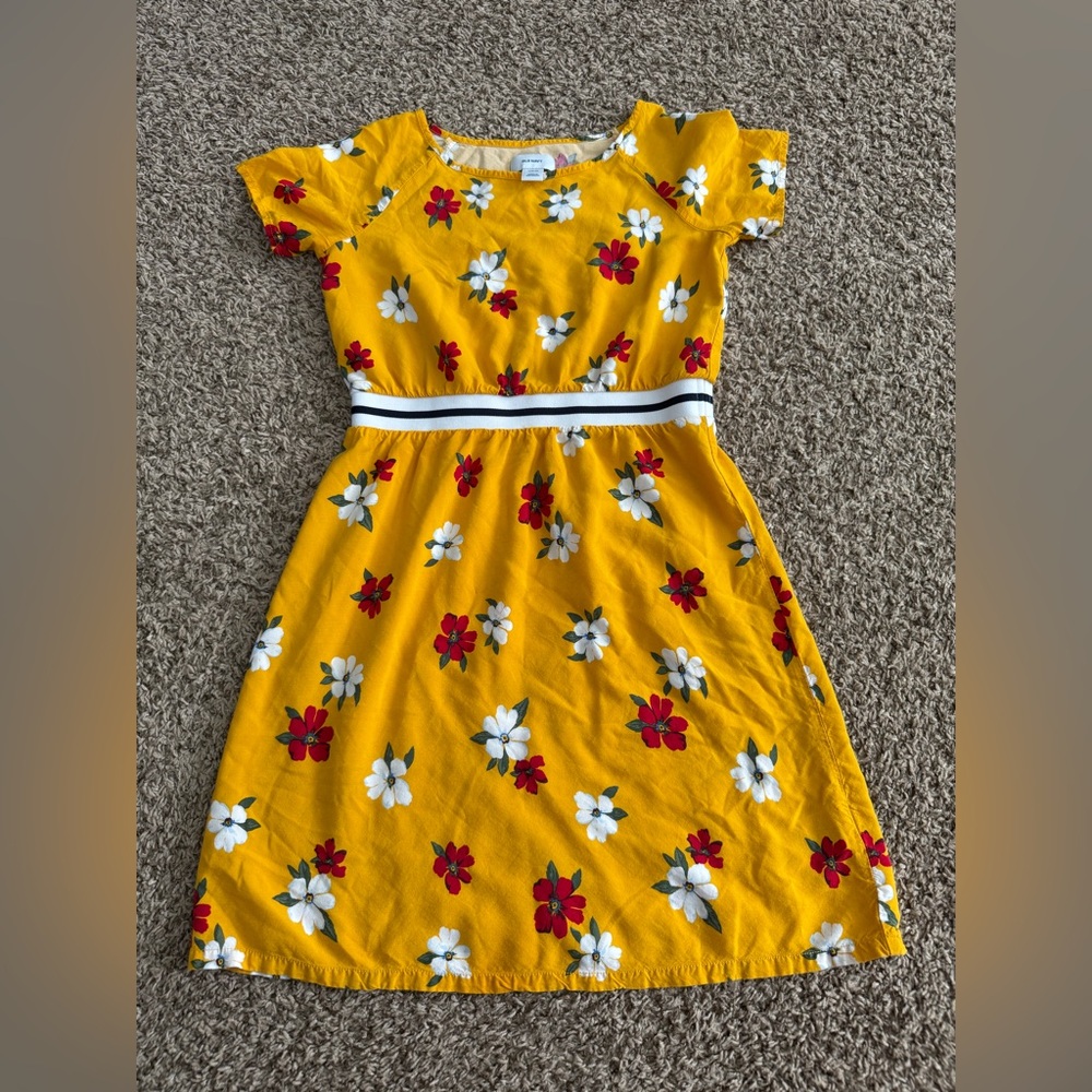 Floral Yellow Kids Dress